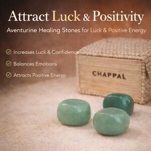 Premium Natural Green Aventurine Tumbled Stones Set of 3 Crystal Luck Energy